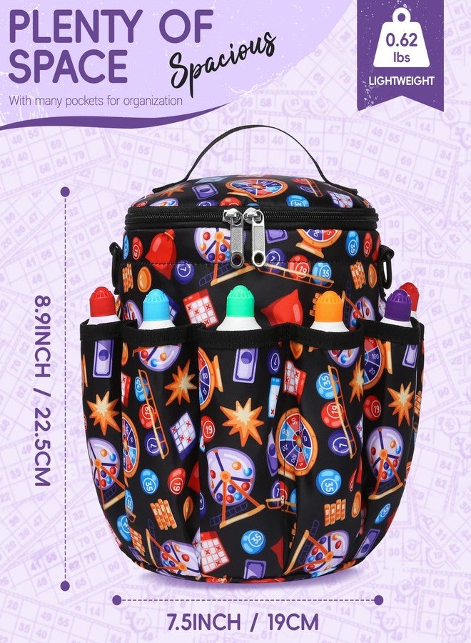 FOKDUVB Bingo Bags with Pockets for Bingo Daubers Dabbers Dobbers Dotters Bingo Bag for Casino Bingo Accessories Bingo Dauber Bag for Bingo Game Lovers Bingo Stuff Supply Supplies Bingo Gadgets Juego de Bingo - Image 4